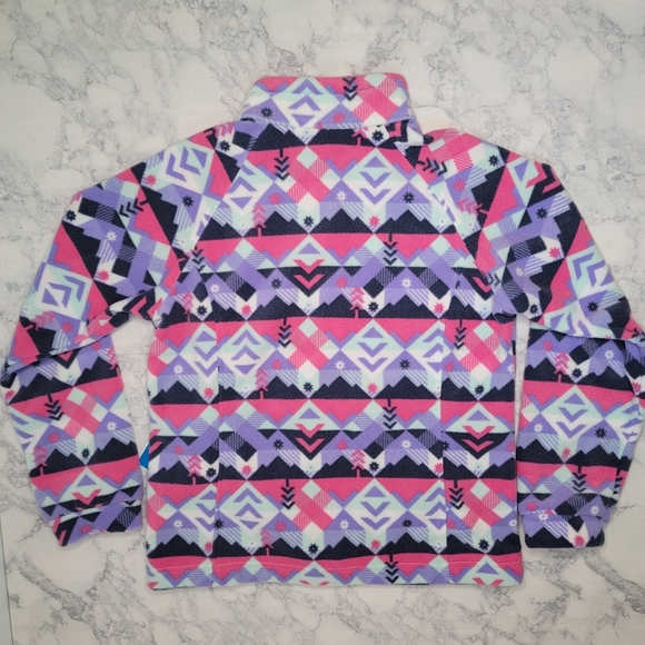 Columbia Benton Springs II Printed Fleece Jacket Youth XL Pink White Purple NWT - Picture 2 of 12